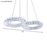Modern Clear Crystal Led Chandelier For Dining Room - Geometry Frame Pendant Light