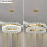 Modern Clear Crystal Pendant Led Suspension Lamp For Dining Table