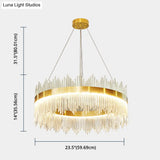 Modern Clear Crystal Pendant Led Suspension Lamp For Dining Table