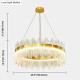 Modern Clear Crystal Pendant Led Suspension Lamp For Dining Table
