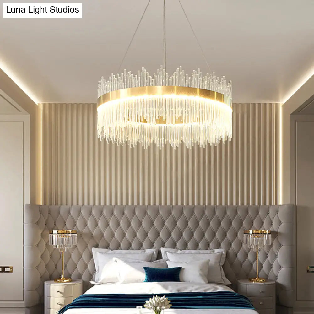 Modern Clear Crystal Pendant Led Suspension Lamp For Dining Table
