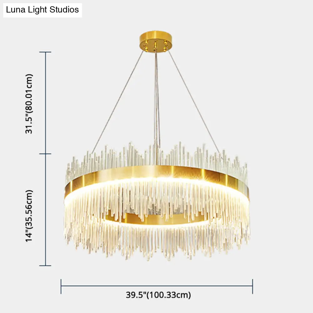 Modern Clear Crystal Pendant Led Suspension Lamp For Dining Table