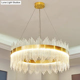 Modern Clear Crystal Pendant Led Suspension Lamp For Dining Table