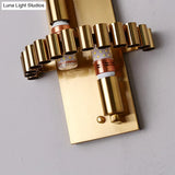 Modern Clear Crystal Wall Sconce - Stylish 2 Light Gold Finish For Living Room