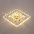 Modern Clear Floral Crystal Led Flush Mount Ceiling Light For Passage / Warm