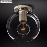 Modern Clear Glass Flush Mount Ceiling Light Fixture For Living Room In 3 Finishes