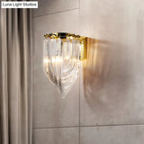 Modern Clear Glass Geometric Wall Sconce - 1 Head Lighting Fixture For Living Room