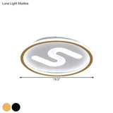 Modern Clear Glass Round Flush Mount With 9 Lights In Black/Gold And Warm/White - 16’/19.5’ Width