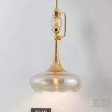 Modern Clear Glass Trumpet Ceiling Pendant Lamp For Living Room With Single Bulb