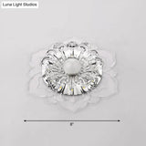 Modern Clear Led Flush Ceiling Light For Foyer - Blossom Shade Crystal