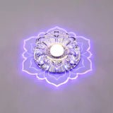 Modern Clear Led Flush Ceiling Light For Foyer - Blossom Shade Crystal / Blue