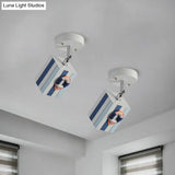 Modern Clear Resin Ceiling Light - 1 Bright Cube Design