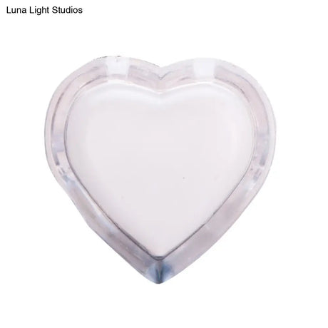 Modern Clear Wall Nightlight With Led Plug-In - Love Heart Plastic Shade
