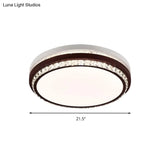Modern Coffee Led Ceiling Light Fixture For Living Room - Dimmable Remote Control Multiple Shapes &