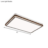 Modern Coffee Led Ceiling Light Fixture For Living Room - Dimmable Remote Control Multiple Shapes &