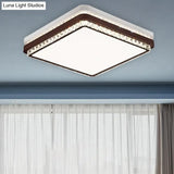 Modern Coffee Led Ceiling Light Fixture For Living Room - Dimmable Remote Control Multiple Shapes &