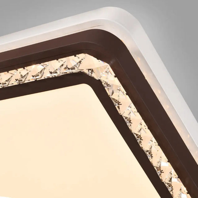 Modern Coffee Led Ceiling Light Fixture For Living Room - Dimmable Remote Control Multiple Shapes &