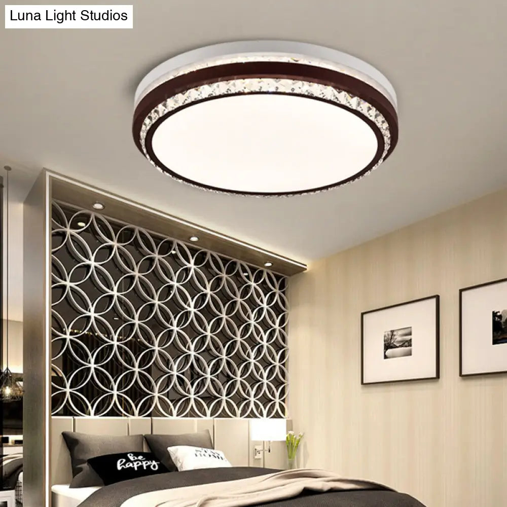 Modern Coffee Led Ceiling Light Fixture For Living Room - Dimmable Remote Control Multiple Shapes &