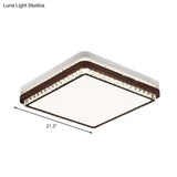 Modern Coffee Led Ceiling Light Fixture For Living Room - Dimmable Remote Control Multiple Shapes &
