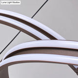 Modern Coffee Metal Chandelier Lamp – Seamless Curve Design | LED Pendant Light Warm/White Glow