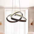 Modern Coffee Metal Chandelier Lamp – Seamless Curve Design | LED Pendant Light Warm/White Glow Coffee / White