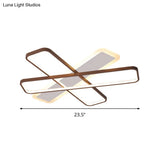 Modern Coffee Overlapped Ceiling Flush Lamp 23.5’/39’ - Super Thin Acrylic Warm/White Led