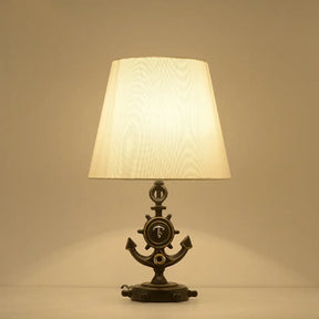 Modern Cone Desk Lamp With Clock Base - Black Fabric Ideal For Study Rooms And Reading