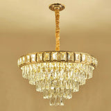 Modern Cone-Shaped Crystal Chandelier For Living Room Clear Minimalistic Design 12 /