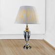 Modern Conical Shade Table Lamp For Study - Sleek Grey Desk Light With Fabric & 1 Bulb