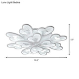 Modern Creative Petal Ceiling Flush Mount Acrylic White Integrated Led Living Room Light (9/12/15