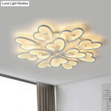 Modern Creative Petal Ceiling Flush Mount Acrylic White Integrated Led Living Room Light (9/12/15