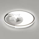 Modern Crescent Star Flush Led Ceiling Light For Nursing Room White /