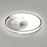 Modern Crescent Star Flush Led Ceiling Light For Nursing Room White /