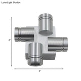 Modern Cross Aluminum Led Wall Sconce Light In Vibrant Yellow Pink Or Blue