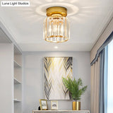 Modern Crystal 1 - Light Corridor Semi Flush Mount Lamp - Small Ceiling Mounted Light