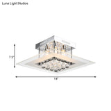 Modern Crystal 4 - Light Flush Mount Ceiling Lamp Chrome Finish