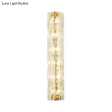 Modern Crystal And Metal Wall Lamp In Gold For Living Room