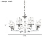 Modern Crystal Arc Chandelier Lamp - Silver 6/8-Bulb Hanging Light Fixture With Radial Design