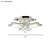 Modern Crystal Ball Flower Ceiling Light Gray Flush Mounted With 3/5/7 Heads In Warm/White