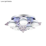 Modern Crystal Ball Flower Ceiling Light Gray Flush Mounted With 3/5/7 Heads In Warm/White