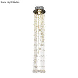 Modern Crystal Ball Flush Ceiling Light Fixture - Nickel Mount With 1