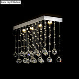 Modern Crystal Ball Flush Mount Ceiling Light With 4 Lights For Dining Room - Silver Available In 3
