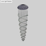 Modern Crystal Beaded Flush Mount Chandelier With 8 Lights In Chrome Finish