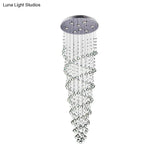 Modern Crystal Beaded Flush Mount Chandelier With 8 Lights In Chrome Finish