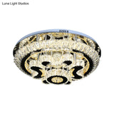 Modern Crystal Block Ceiling Light Fixture For Living Room - Led Flush Mount Lamp With Stainless -