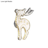 Modern Crystal Block Elk Wall Sconce With White Led Flush Lighting In Warm/White Light