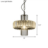 Modern Crystal Block Pendant Lamp - Geometric Black Ceiling Lighting 1 Head