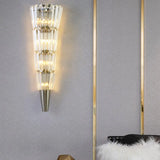 Modern Crystal Block Wall Light In Nickel Finish For Living Room 6/8.5 Width / 8.5