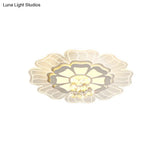 Modern Crystal Blossom Led Flush Mount Ceiling Light Fixture - White Multiple Sizes Available