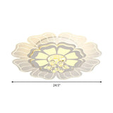 Modern Crystal Blossom Led Flush Mount Ceiling Light Fixture - White Multiple Sizes Available